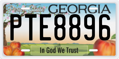 GA license plate PTE8896