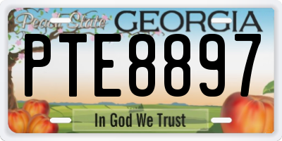GA license plate PTE8897