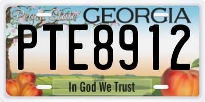 GA license plate PTE8912