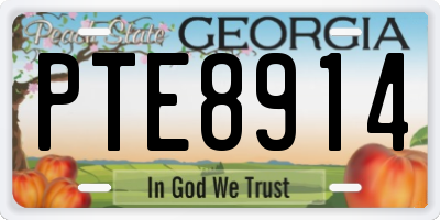 GA license plate PTE8914