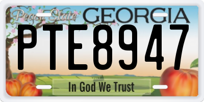 GA license plate PTE8947