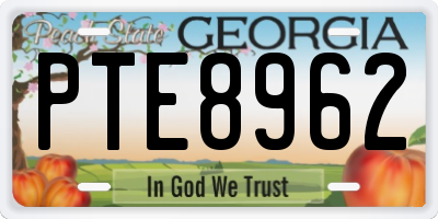 GA license plate PTE8962
