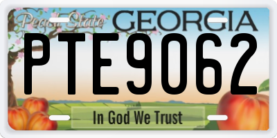 GA license plate PTE9062