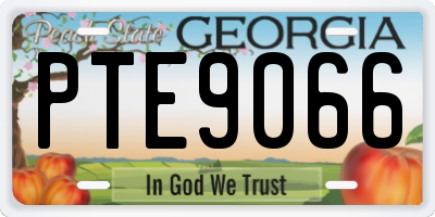 GA license plate PTE9066