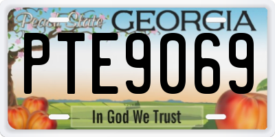 GA license plate PTE9069