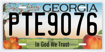 GA license plate PTE9076