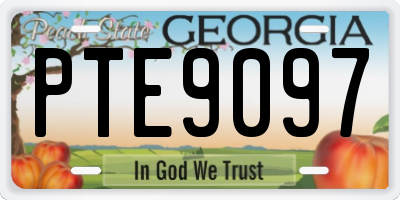 GA license plate PTE9097