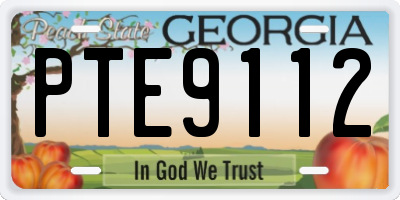 GA license plate PTE9112