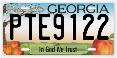 GA license plate PTE9122