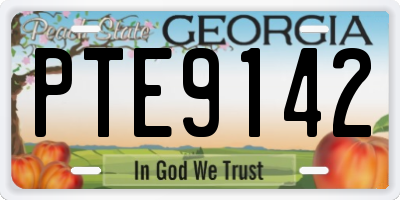 GA license plate PTE9142