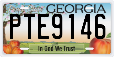 GA license plate PTE9146