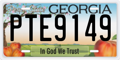 GA license plate PTE9149
