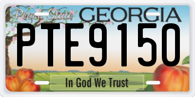GA license plate PTE9150