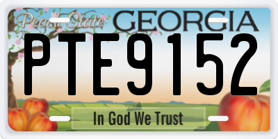 GA license plate PTE9152