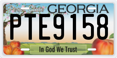 GA license plate PTE9158