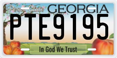 GA license plate PTE9195