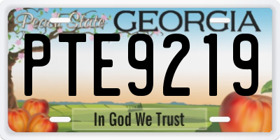 GA license plate PTE9219