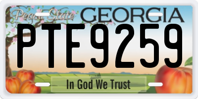 GA license plate PTE9259