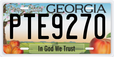 GA license plate PTE9270