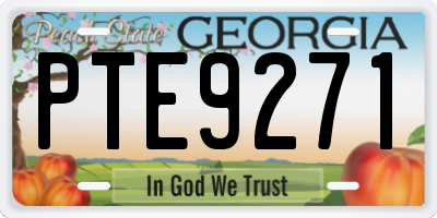 GA license plate PTE9271