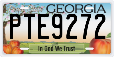 GA license plate PTE9272
