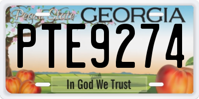 GA license plate PTE9274