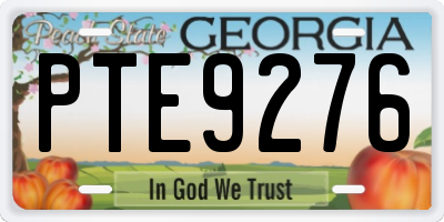 GA license plate PTE9276