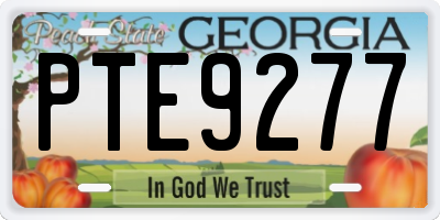 GA license plate PTE9277