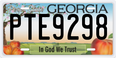 GA license plate PTE9298
