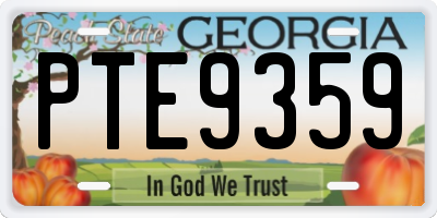 GA license plate PTE9359