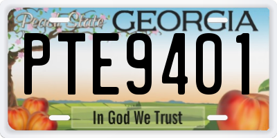 GA license plate PTE9401
