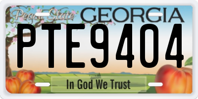 GA license plate PTE9404