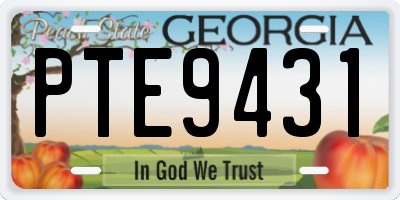 GA license plate PTE9431