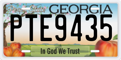 GA license plate PTE9435