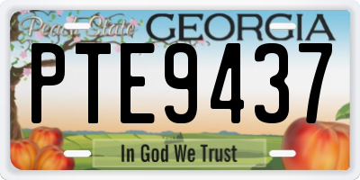 GA license plate PTE9437