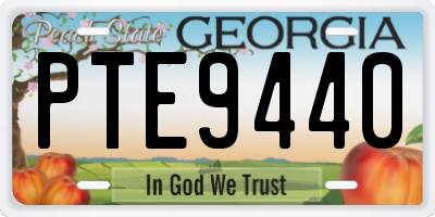 GA license plate PTE9440