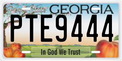 GA license plate PTE9444