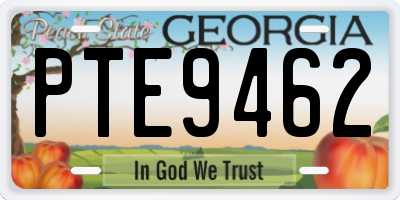 GA license plate PTE9462