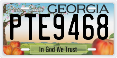GA license plate PTE9468