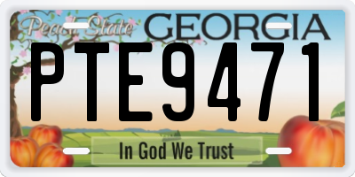 GA license plate PTE9471