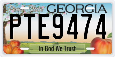 GA license plate PTE9474