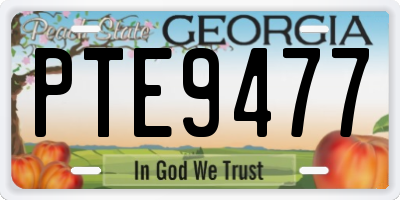 GA license plate PTE9477