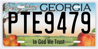 GA license plate PTE9479