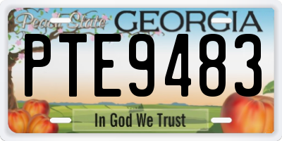 GA license plate PTE9483