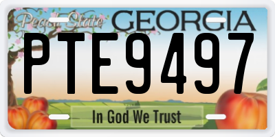 GA license plate PTE9497