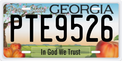 GA license plate PTE9526