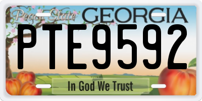 GA license plate PTE9592