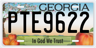 GA license plate PTE9622