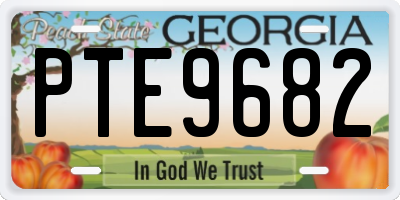 GA license plate PTE9682