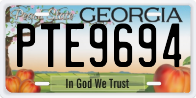 GA license plate PTE9694